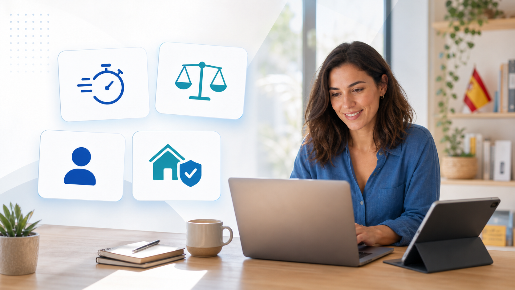 Persona comparando opciones de préstamo online según su situación financiera